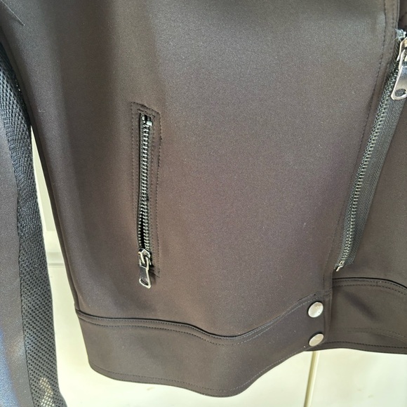 Anthropologie John + Jenn black scuba oversized moto jacket - Picture 4 of 11